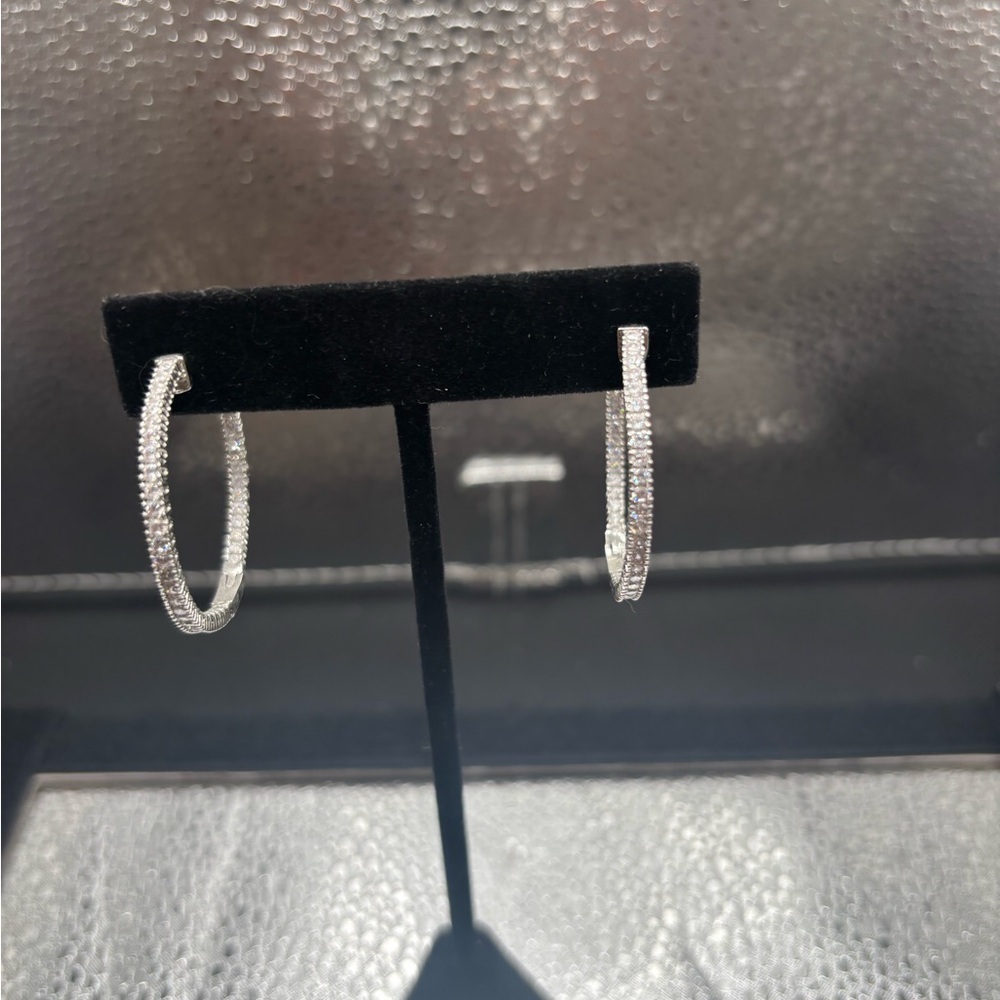 Elegant Gorgeous Sterling Silver Hoop Earrings